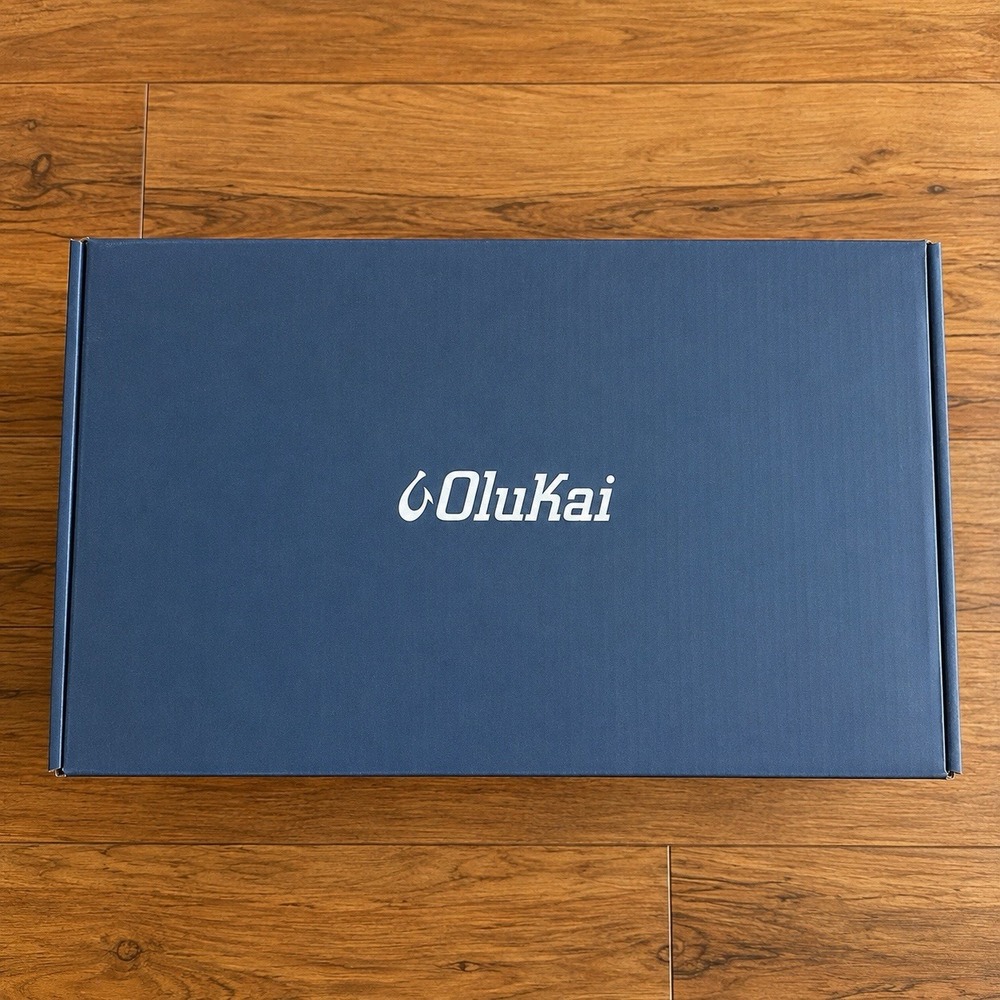 OluKai Nohea Moku Men's 10.5 Dark Shadow Casual Boat Shoes Sneakers NWT Box - Picture 10 of 11